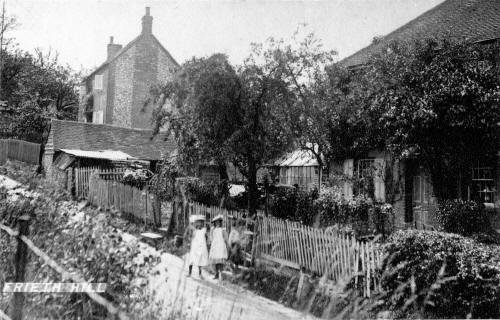 PearTree Cottage and the Yew Tree Inn about 1914 - A postcard from Joan Barksfield's collection